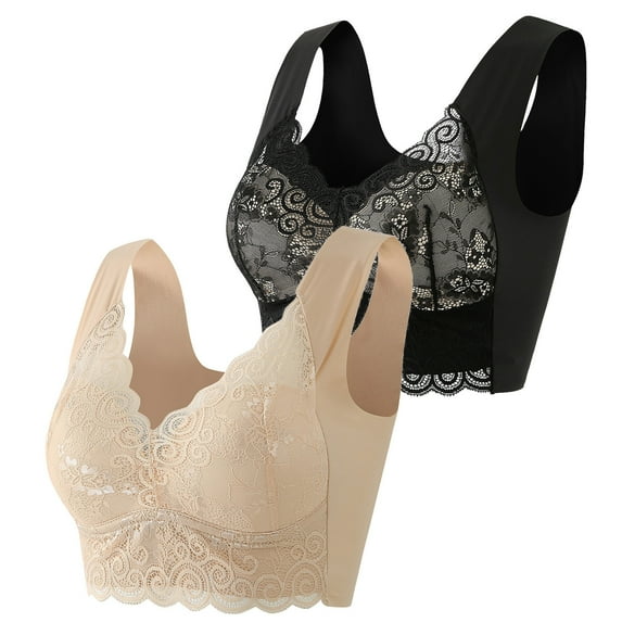 TIANEK Fashion Lace Beauty Back Solid Strap Wrap Plus Size Bras for Women Reduced Price