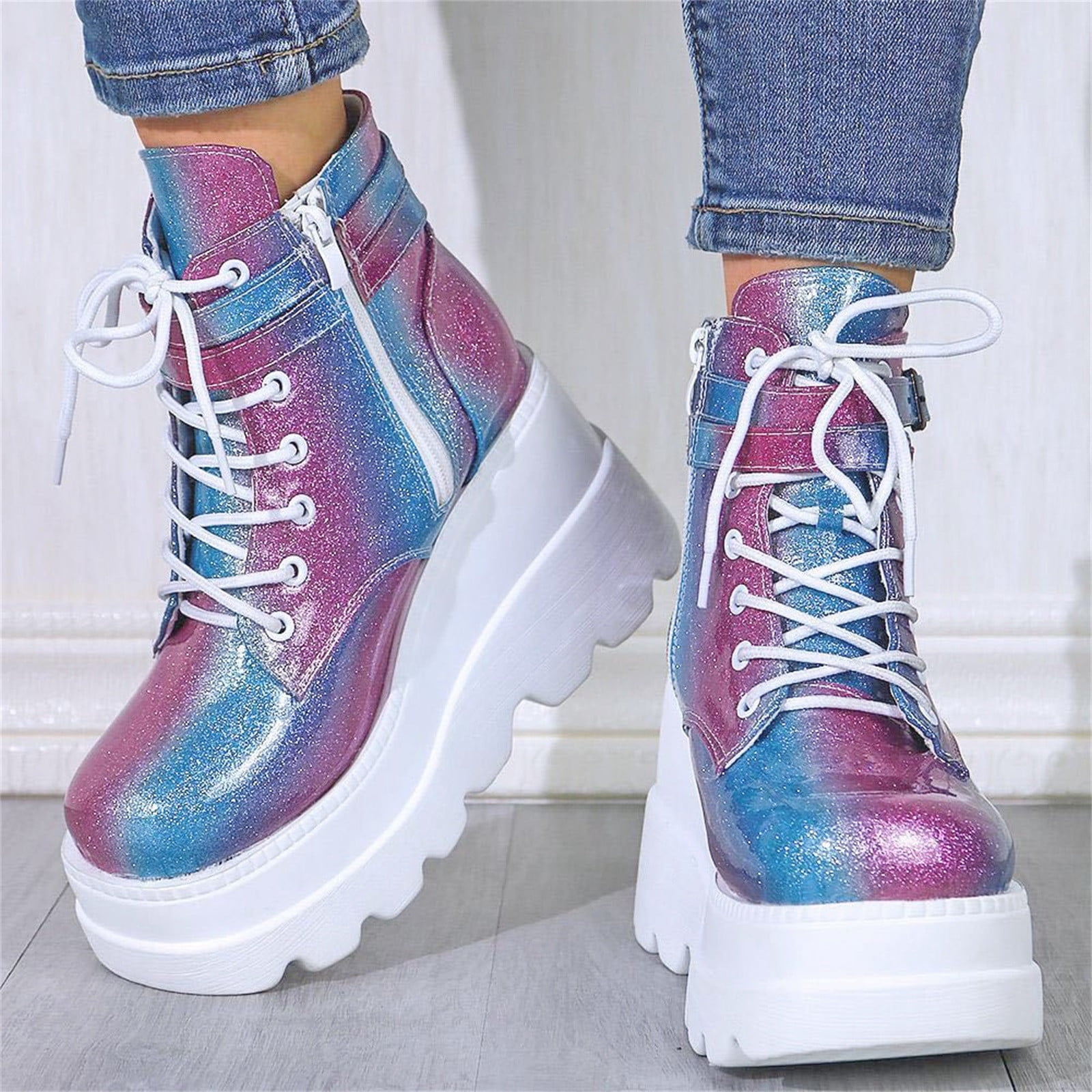 TIANEK Fashion Thick Soled Large Size Short Autumn Platform