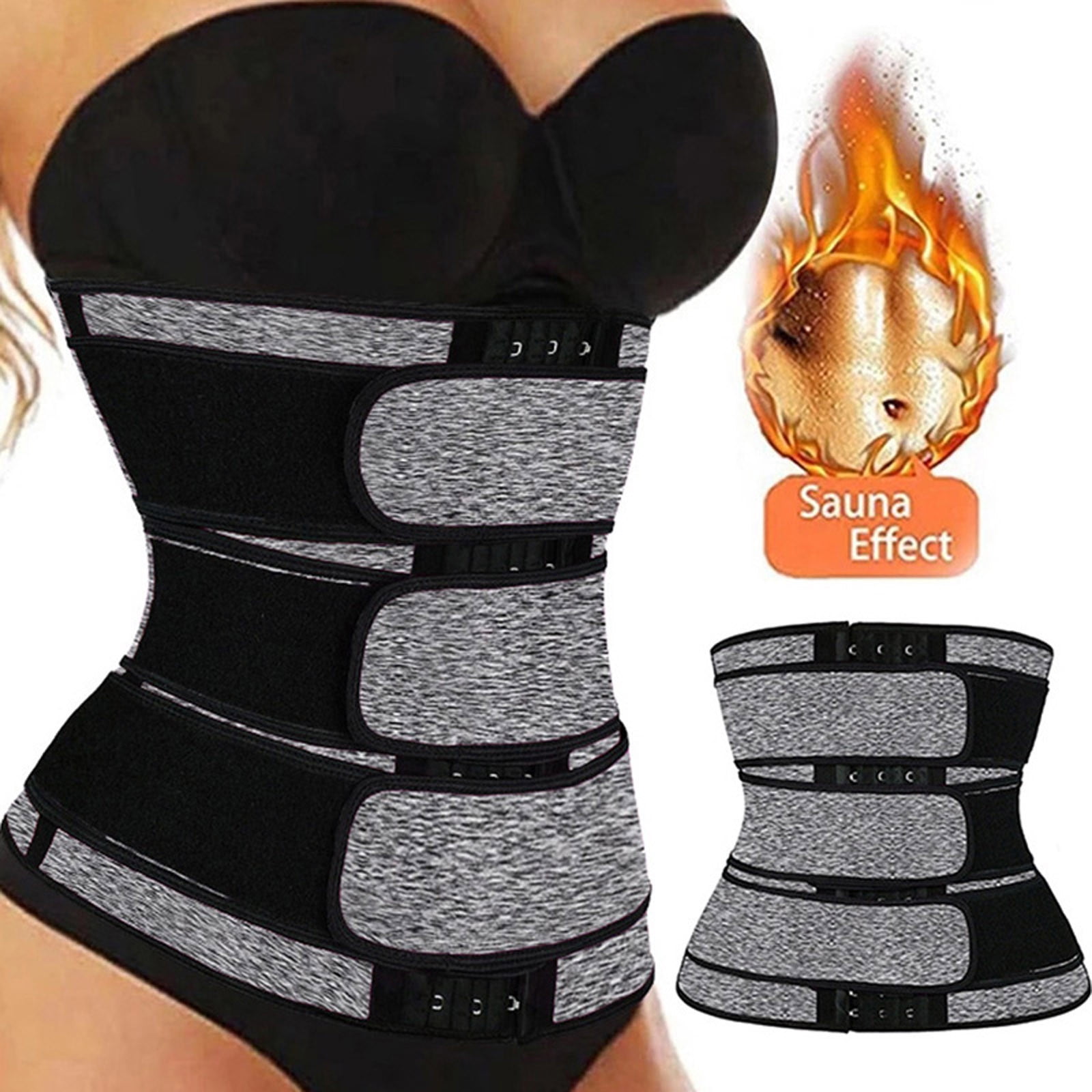 TIANEK Fashion Three Belts Corset Sports With Breastplate Stylish Tunic  Corset Fupa Control Shapewear