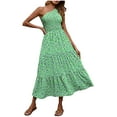 thumbnail image 1 of TIANEK Female Formal Dress Floral One Shoulder Halter Slim-fit Ball Prom Gown Wedding Guest Dress Long Maxi Dress, 1 of 4