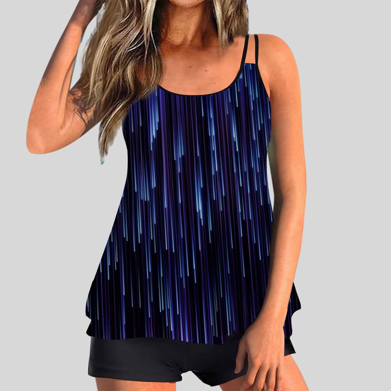 TIANEK Juniors Swimsuits Modest Tankini Summer Pools Tie Dye Clearance