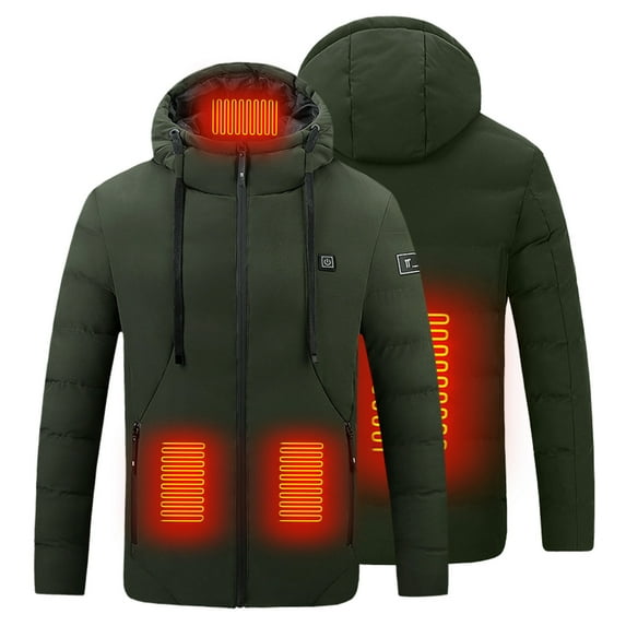 TIANEK Men Coats & Jackets,Outdoor Warm Clothing Heated For Riding Skiing Fishing Charging Via Heated Coat