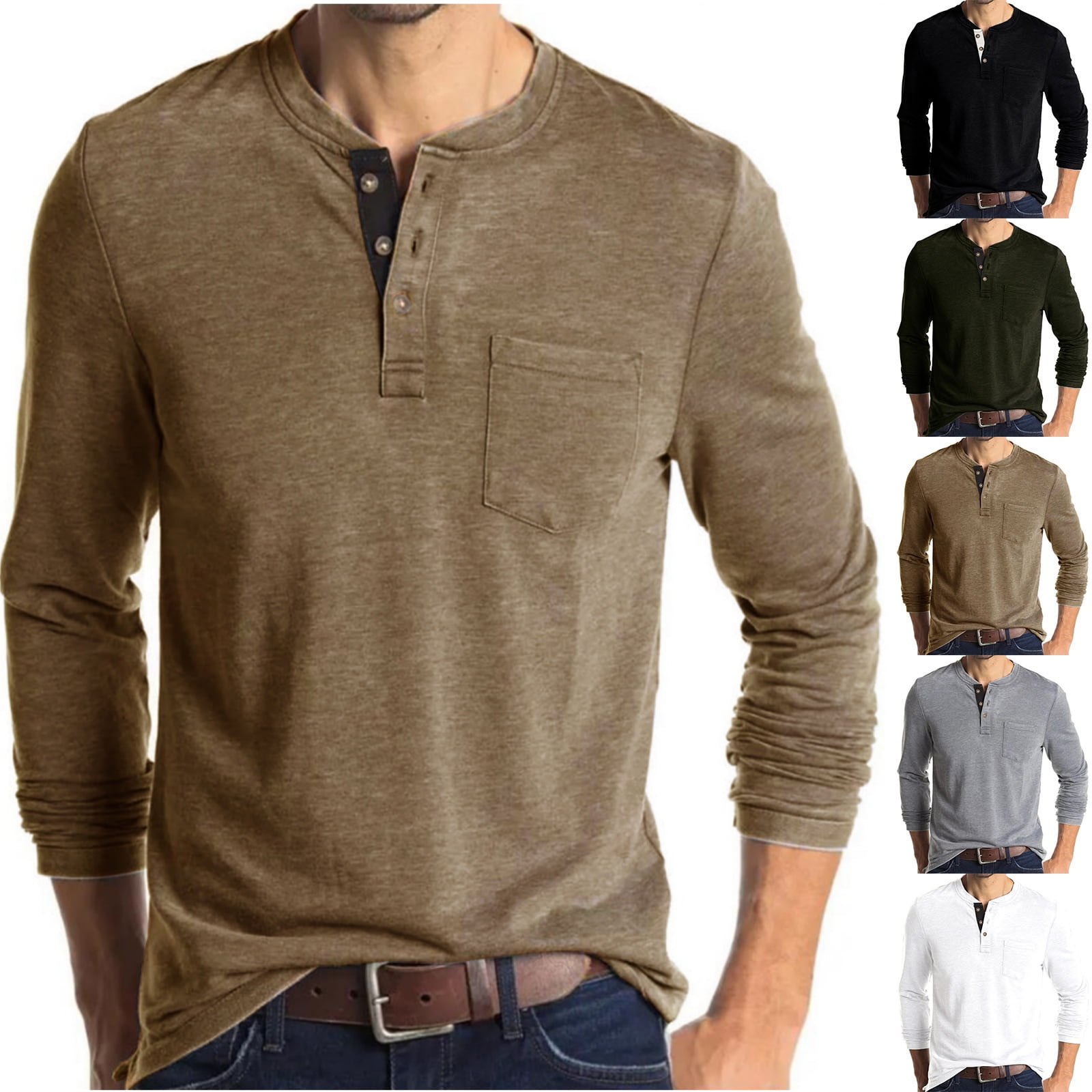 Half Oversized Neck T Cotton Men O Khaki Shirt Sleeve Print