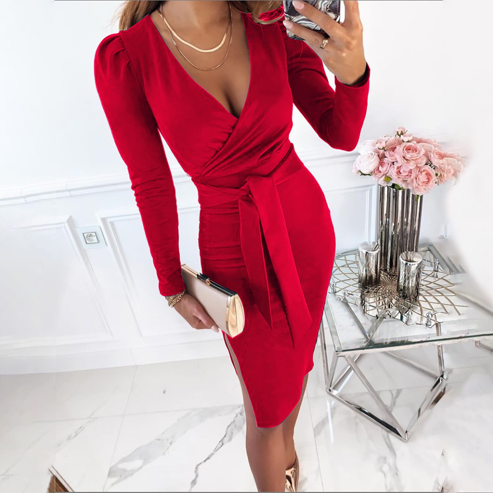 Semi formal attire red cheap