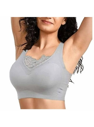 Borniu Plus Size Sport Bra for Women, Full Coverage Wirefree Mesh  Breathable Sport Bras Comfort Extra Elastic Workout Sport Bras with Pads  32-42B/C/D