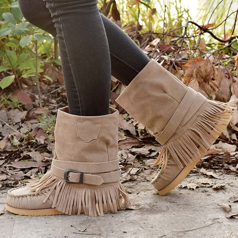 Bearpaw fringe boots store