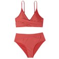thumbnail image 1 of CALAFEBILA Women Bikini 2025 Backless Solid Hollow Out Bra Sport Yoga Mother's Day High Waist Halter Summer Japan Split Swimsuit for Women Clearance, 1 of 4