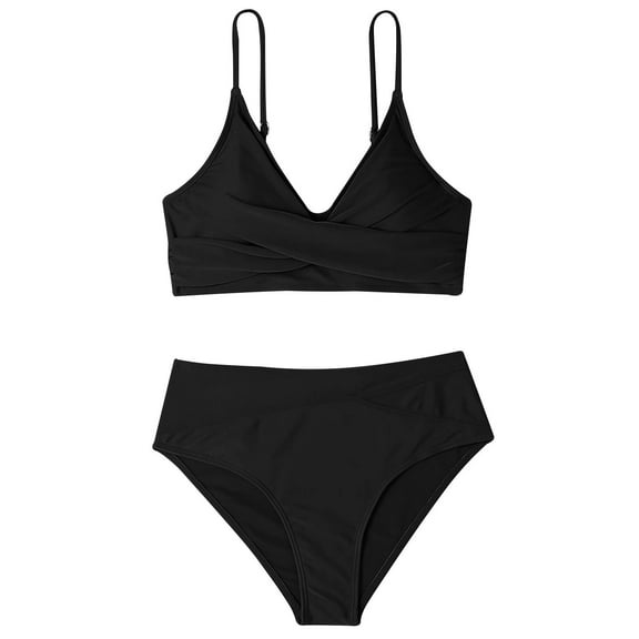 CALAFEBILA Women Bikini 2025 Seaside Vacation Solid Backless Hollow Out Bra beach soccer Japan Split Summer Mother's Day High Waist Halter Swimwear for Ladies