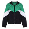 thumbnail image 1 of CALAFEBILA Women Coat & Jacket,Womens Long-sleeved Hooded Zipper Stitching Contrast Color Windbreaker Coat, 1 of 3