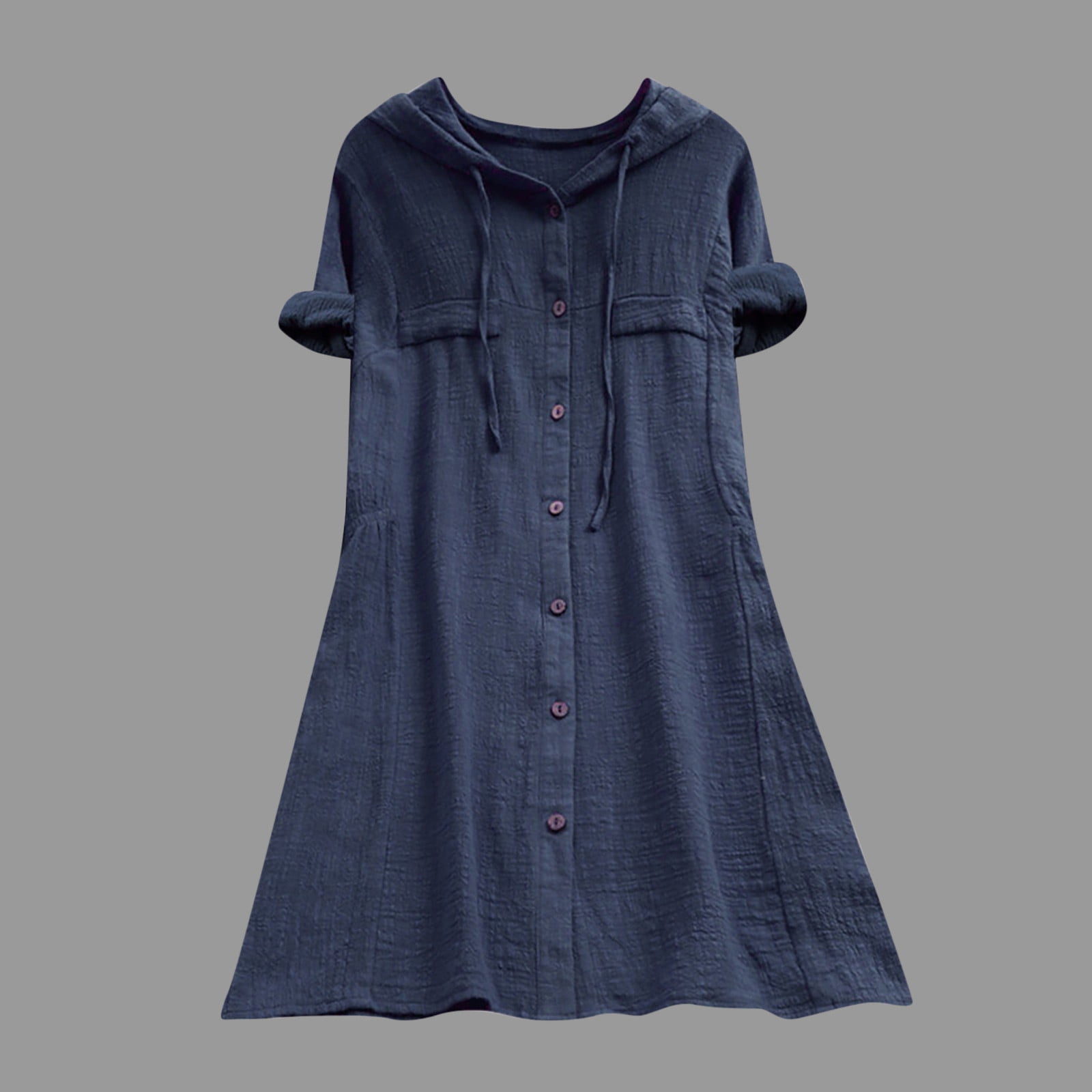 EJC SHORT SLEEVE HOODED DRESS