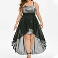 thumbnail image 1 of TIANEK Women's Formal Dress,Fashion Sleeveless Glitter Sequin Dress,Square Neck Spaghetti Strap Plus Size Flowy Evening Gown High Low Dress for Wedding Guest, 1 of 7