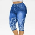 thumbnail image 1 of TIANEK Womens Skinny Jeans Fashion Cropped Jeans for Women High Waist Stretchy Floral Printed Denim Pencil Taper Trousers Slim Fit Pull On Jeans for Women 2023, 1 of 3