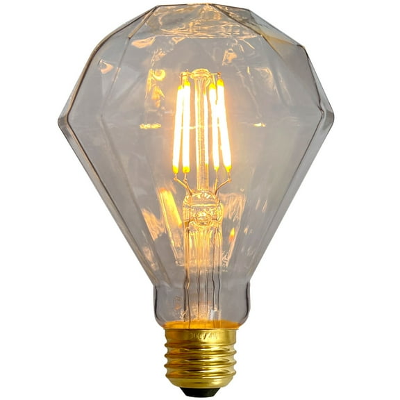 TIANFAN G30 Edison Led Bulb Diamond Hard Glass Light Bulb 4W Not Dimmable 2700Kelvin E26 Decorative Light Bulbs
