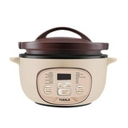 TIANJI Electric Claypot Crock Pot Stew Pot Rice Cooker Ceramic Soup Porridge Maker 3L,24h Pre-set