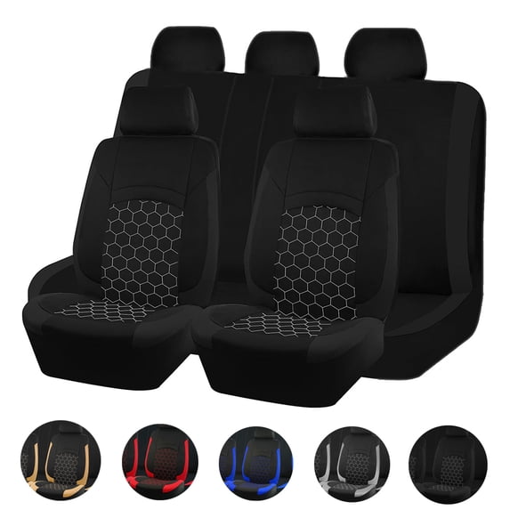 TIANLAIMEI Car Seat Covers, Full Set Front and Rear Back Seat Cushion Protector, Airbag Compatible, Car Accessories Universal Fit for Most Cars