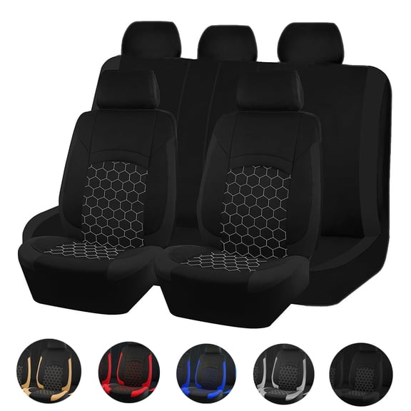 TIANLAIMEI Car Seat Covers, Full Set Front and Rear Back Seat Cushion Protector, Airbag Compatible, Car Accessories Universal Fit for Most Cars