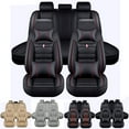 thumbnail image 1 of TIANLAIMEI Car Seat Covers Full Set Leather Front and Rear Bench Backrest Seat Cover Set Universal Fit for Auto Sedan SUV Truck Black/Red Line, 1 of 12