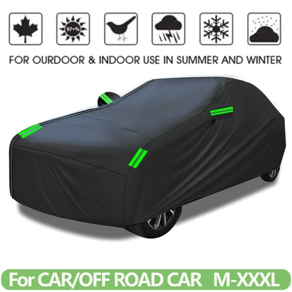TIANLAIMEI Full Car Cover Outdoor Waterproof Sun UV Rain All Weather Protector Universal