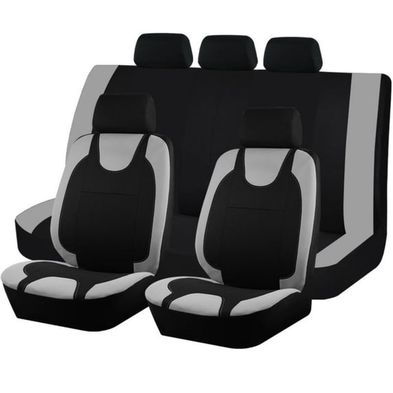 TIANLAIMEI Full Set Car Seat Covers with Steering Wheel Cover and Seat Belt Shoulder Protector Set, Automotive Seat Cushion Car Accessories Fits Most Cars