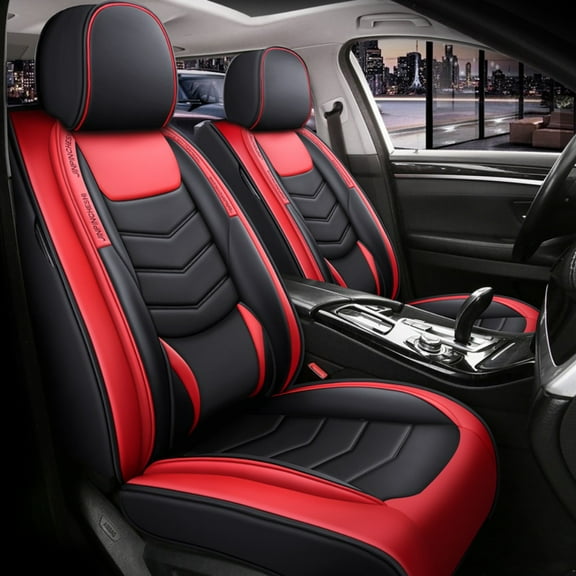 TIANLAIMEI Leather Car 5 Seat Covers Full Set For Chevy Silverado GMC 1500 2500HD 3500HD Truck Pickup 4-Door