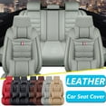 thumbnail image 1 of TIANLAIMEI Leather Car Seat Covers Full Set Front and Rear Bench Backrest Seat Cover Set Universal Fit for Sedan SUV Truck Black, 1 of 13