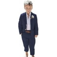 thumbnail image 1 of TIANMEI Linen Boys Suit Beach Wedding Suit Summer Slim Fit 2 Pieces Kids Light Weight Linen Suit Jacket Pant, 1 of 9