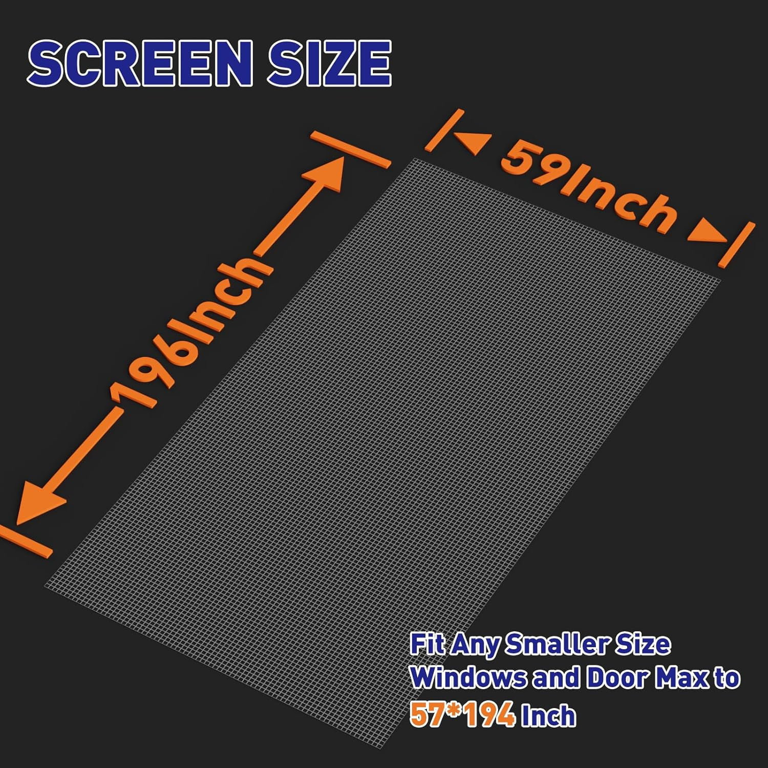 Pet Proof Window Door Screen Roll,37.4INx16.4FT Polyester Window Screen Mesh Heavy Duty Screen Replacement Kit Window Door Pet Patio Porch 15x12 Mesh - View #14