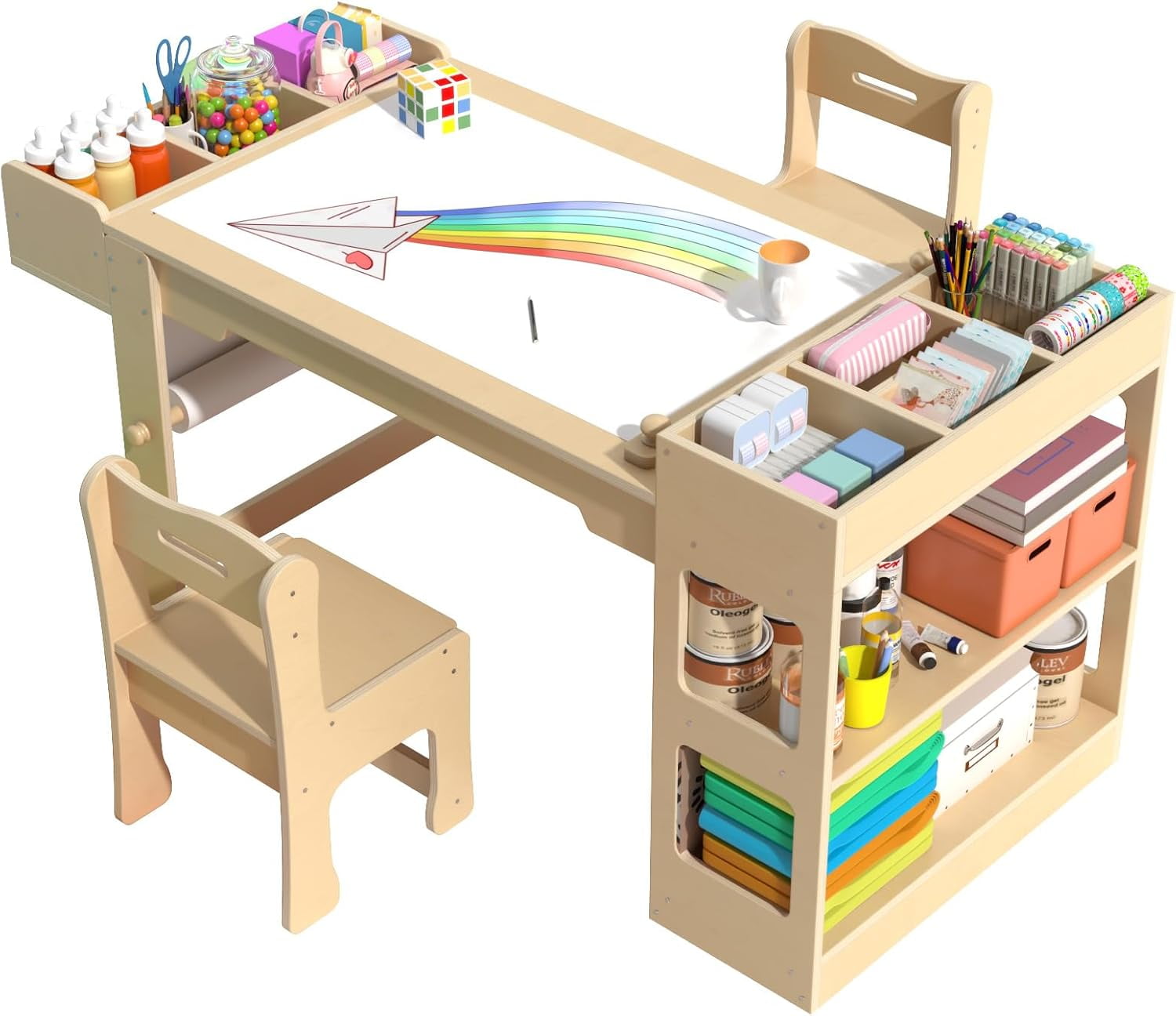 Tiantai Kids Art Table And Chair Set Kids Craft Table With Storage