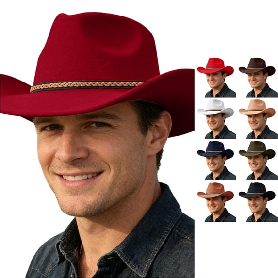 TIANZEN Adult Western Cowboy Hat Ethnic Style Fedora For Party 8 1/4 Fitted Hats
