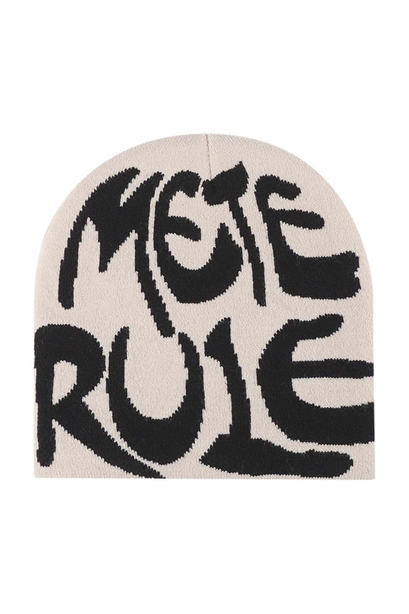 Autumn And Winter Outdoor Men's Alphabet Elastic Wool Cold Hat Warm Knit Hat Cape Cod Winter Hat