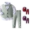 thumbnail image 1 of TIANZEN Baby Boy Clothes Suits Tuxedo Gentleman Outfits Formal Dress Shirt+Vest+Pants Baby Suit Sets Firetruck Clothes, 1 of 9