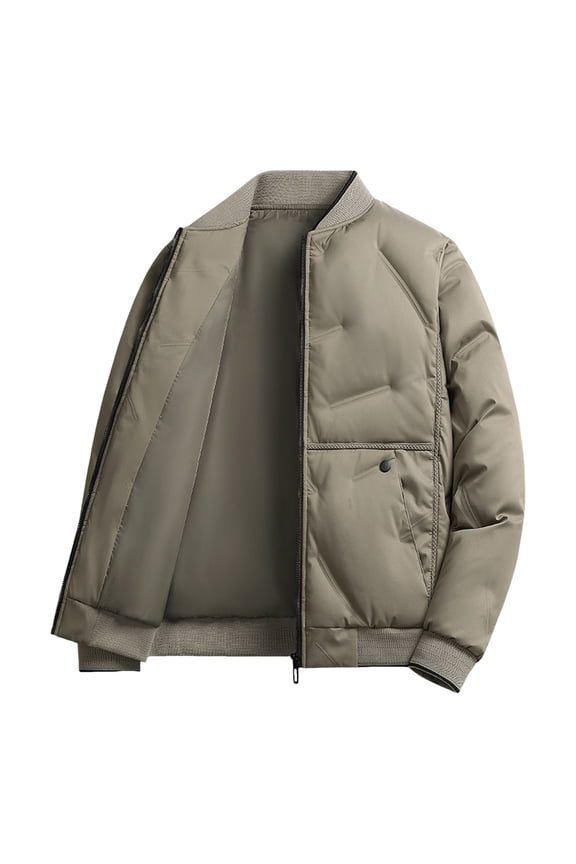 Baseball Jacket Casual Quilted Coat Warm Winter Outerwear Lightweight Jacket With Stand Collar For Cold Weather Hooded Wool Coat Spire by Mens Coats Men Winter Coats