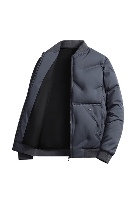 Baseball Jacket Casual Quilted Coat Warm Winter Outerwear Lightweight Jacket With Stand Collar For Cold Weather Hooded Wool Coat Spire by Mens Coats Men Winter Coats