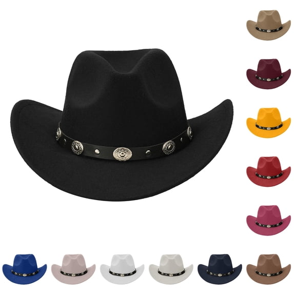 TIANZEN Blend Wide Brim Cowboy Hat For And Classic Western Fedora With Stylish Cowboy Hat Adult
