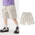 thumbnail image 1 of TIANZEN Boys Casual Shorts Summer Solid Color Woven Toddler Baby Cargo Pants Fashion Kids Bottoms Youth Sports Wear, 1 of 3