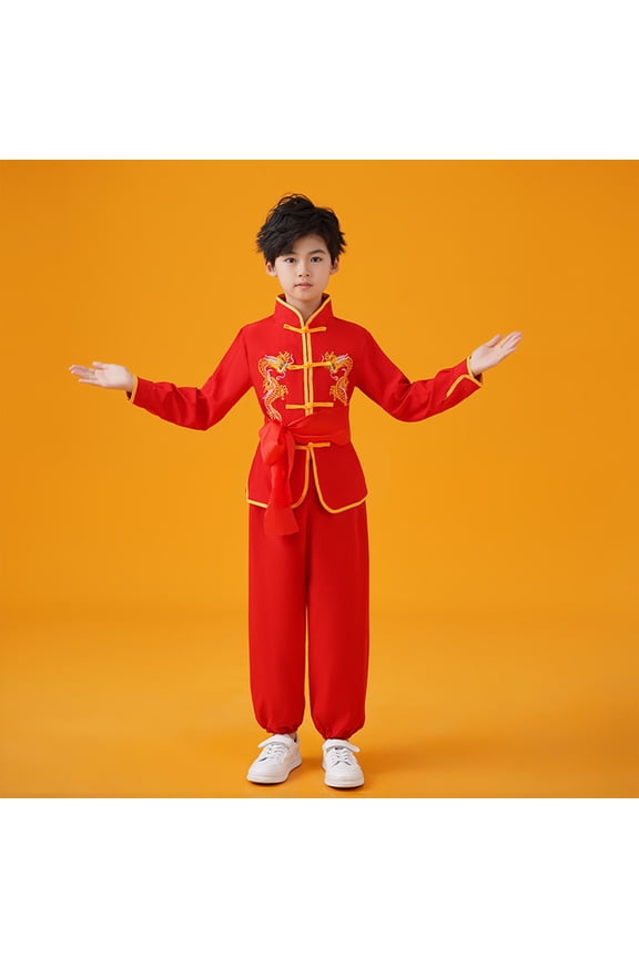 Boys Girls Chinese Suit Training Traditional Arts Wing Chun Outfits Kid Outfits Boys