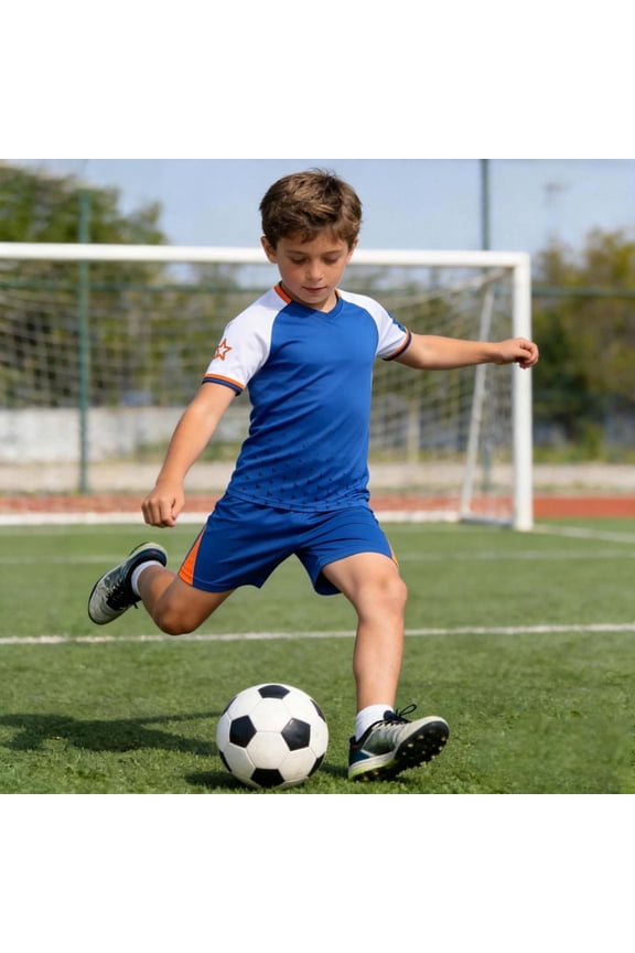 Boys Youth Football Training Short Sleeve Sport Shirt And Shorts For Kids Athletic Team And Play Toddler Boys Sweatsuits