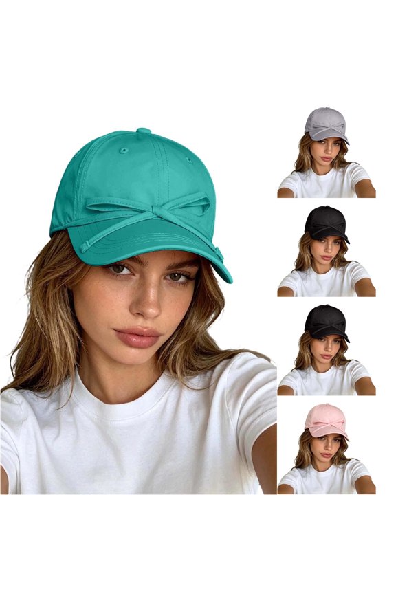 Breathable Wide Brim Baseball Visor With Bowknot Design Lightweight Sun Hat For Outdoor Activities Visor Ponytail Hat