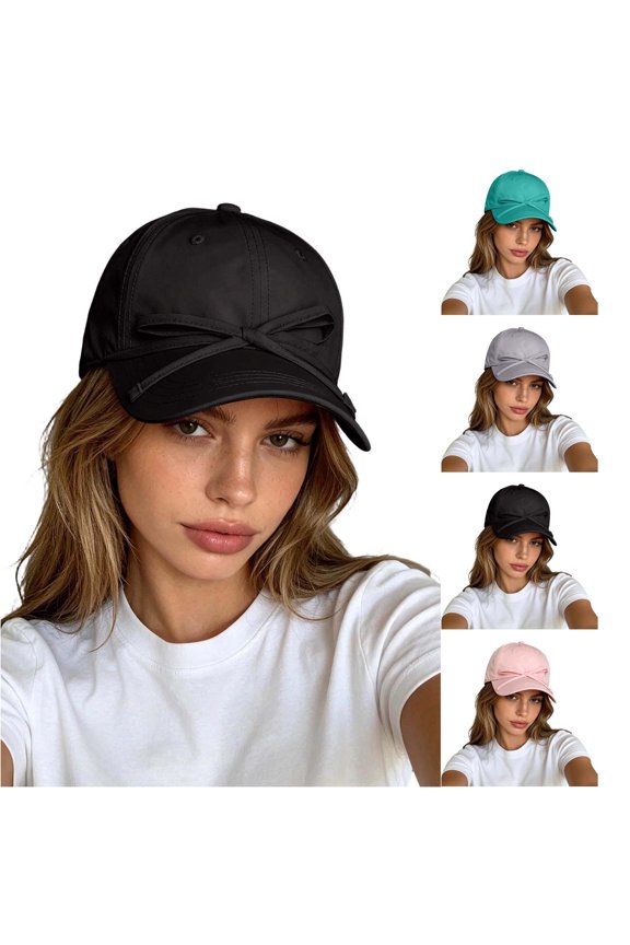 Breathable Wide Brim Baseball Visor With Bowknot Design Lightweight Sun Hat For Outdoor Activities Visor Ponytail Hat