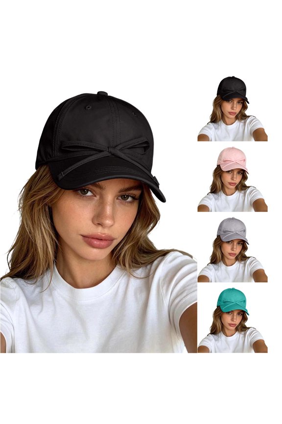 Breathable Wide Brim Baseball Visor With Bowknot Design Lightweight Sun Hat For Outdoor Activities Visor Ponytail Hat