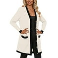 thumbnail image 1 of TIANZEN Casual Button Down Cardigan Long Sleeve Lightweight Knit Sweater Outerwear Comfortable Open Front Tops for Women Ladies Cardigan Sweaters with Pockets Cardigan Sweaters for Women with Pockets, 1 of 6