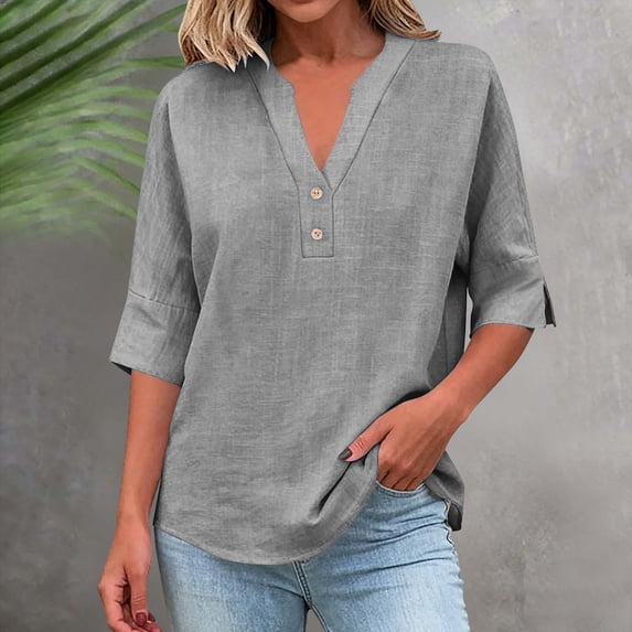 TIANZEN Casual Button Front T Shirt For Everyday Comfort And Easygoing Style Striped Tee Women