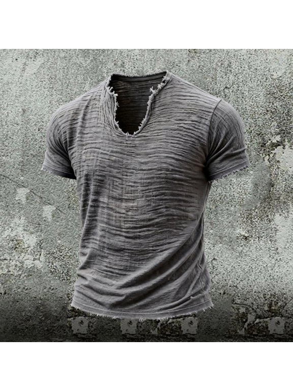 Casual Short Sleeve Tee For With Relaxed Fit And Subtle Edges Modern Large Cut Style For Everyday Comfort Easy Care Shirts Men