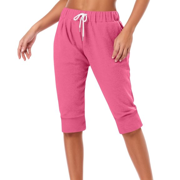 TIANZEN Casual Summer 7/8 Pants With Drawstring For Everyday Wear For Short Sleeve Tops Easy To Clean And Maintain Womens Casual Pants plus Size Wide Leg Sweatpants Loose Track Pants for Women