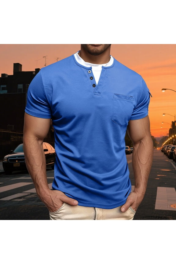 Casual T Shirt With Double Layer Neck Design Comfortable Daily Wear Basic Top Big T Shirts