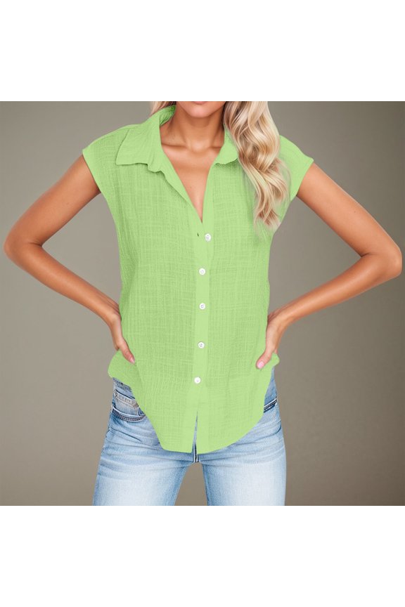 Casual Women Shirts Sleeveless Cardigan For Everyday Wear For Summer Outfits Versatile Style For Jeans And Casual Pants Easy Fashion Tops Summer Tee Shirts for Women Graphic Shirts