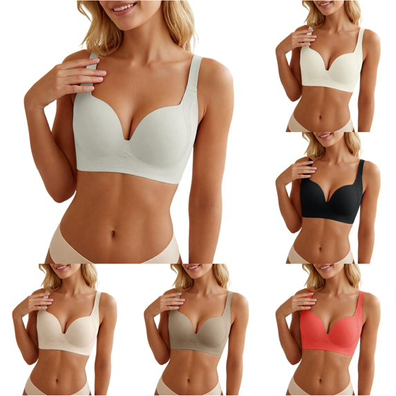 TIANZEN Comfortable Seamless Full Coverage Bra For Women Wireless Bras With Soft Regular And Plus Size Strap Sports Bras for Women