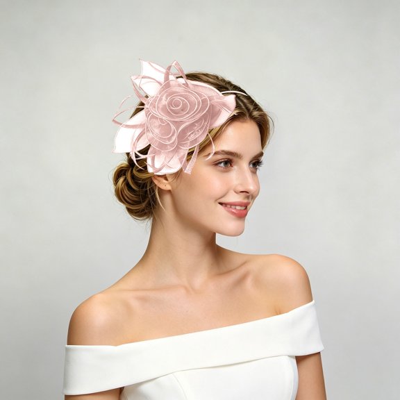 TIANZEN Elegant And Net Bow Headpiece For – Floral Hair For Parties Performances Parties And Festive Occasions Knot Soft Headband