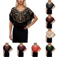 thumbnail image 1 of TIANZEN Elegant Fringe Sequin Shawl Wrap For Evening Gown Party Dress Formal Occasion And Wedding Light Shawl, 1 of 4