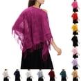 thumbnail image 1 of TIANZEN Elegant Lace Shawl Scarf For Bridal Wedding Evening Gown And Formal Party Versatile Triangle Wrap Western Scarf Slide, 1 of 4